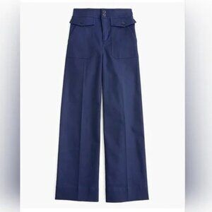 J. Crew Officer Patch Pocket Wide Leg Pants 2 T tall navy pockets naval maritime